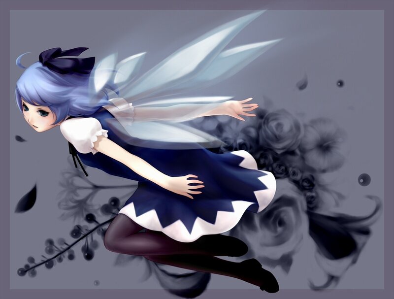 flying fairy with blue hair