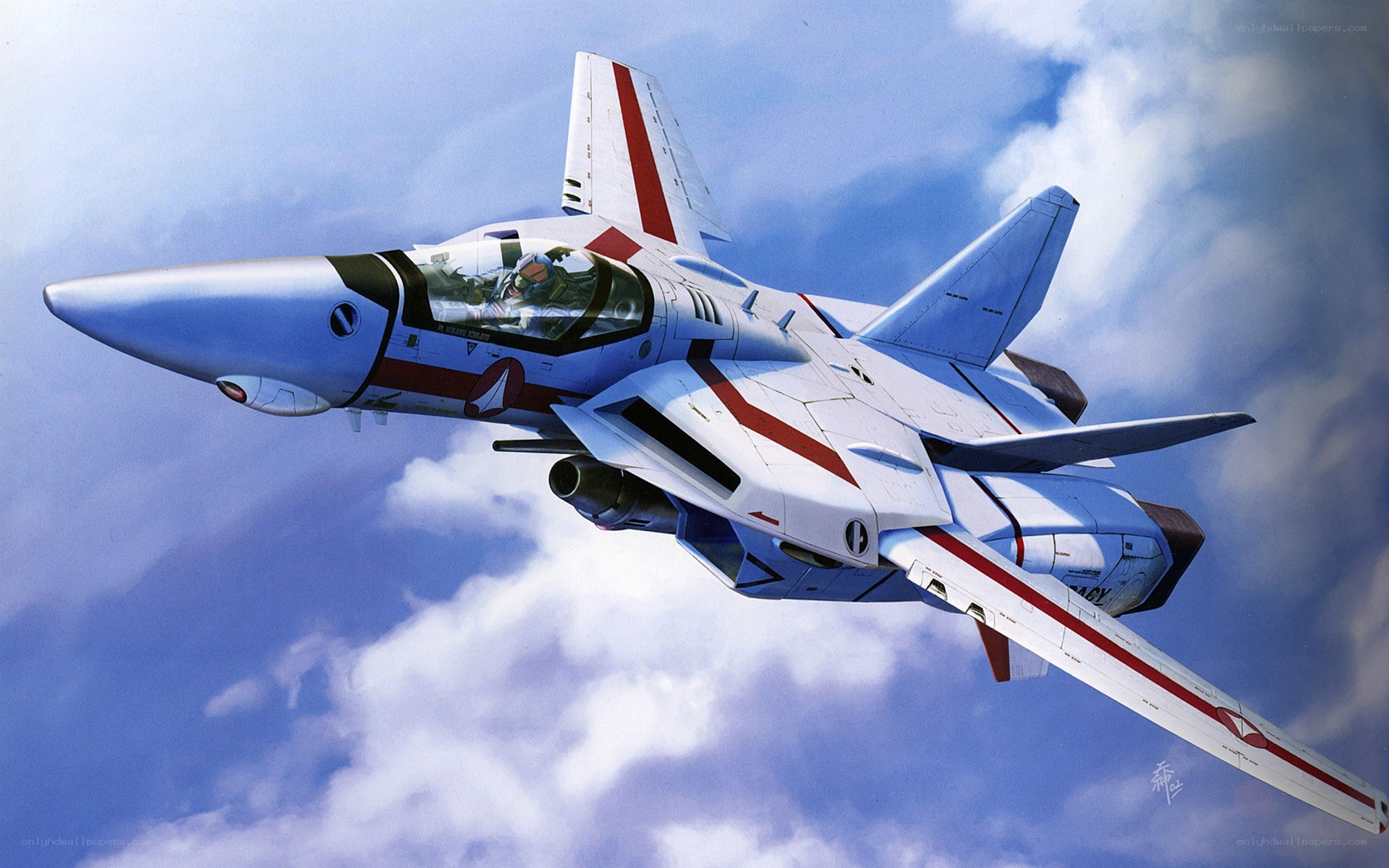 flying fighter jet in sky