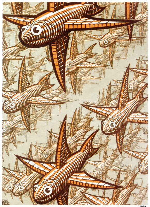 Flying fish pattern artwork