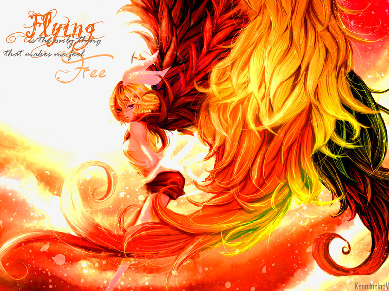 flying free girl art