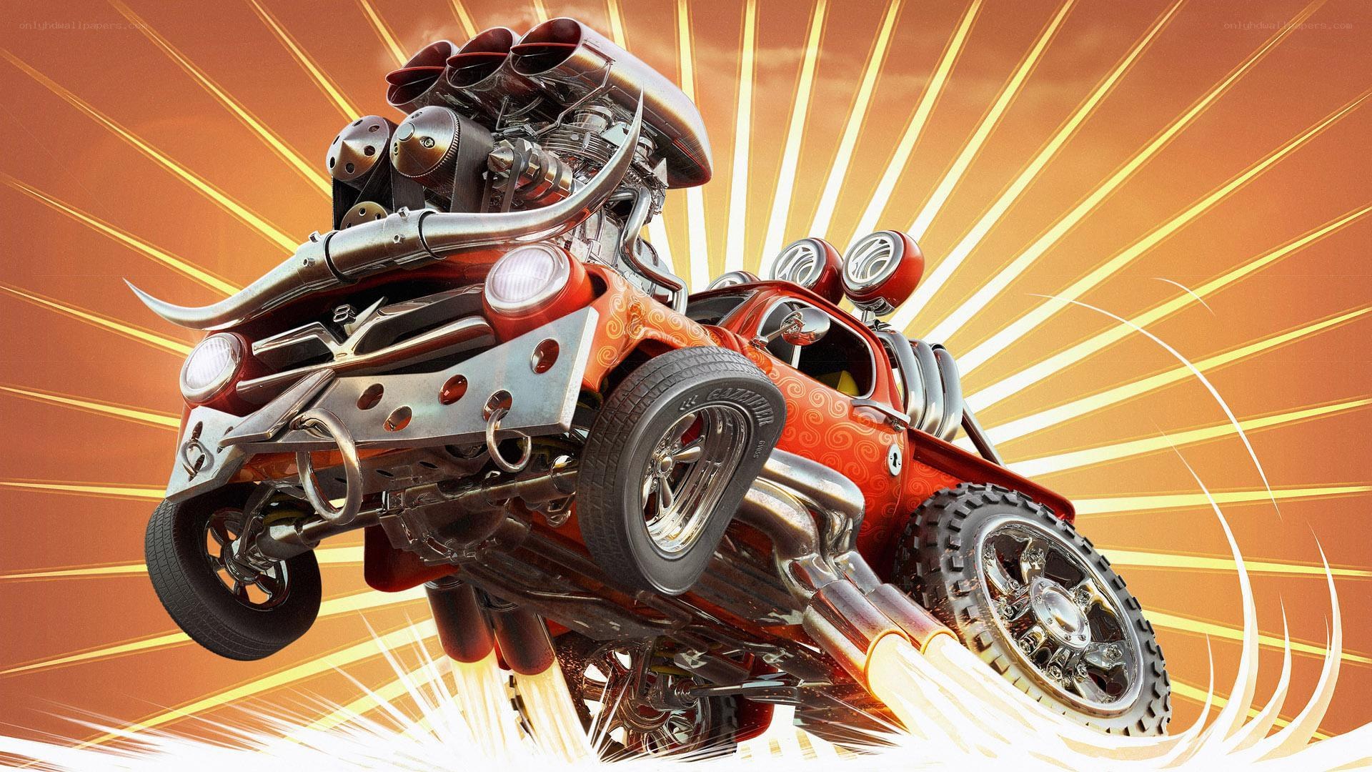 flying hot rod car