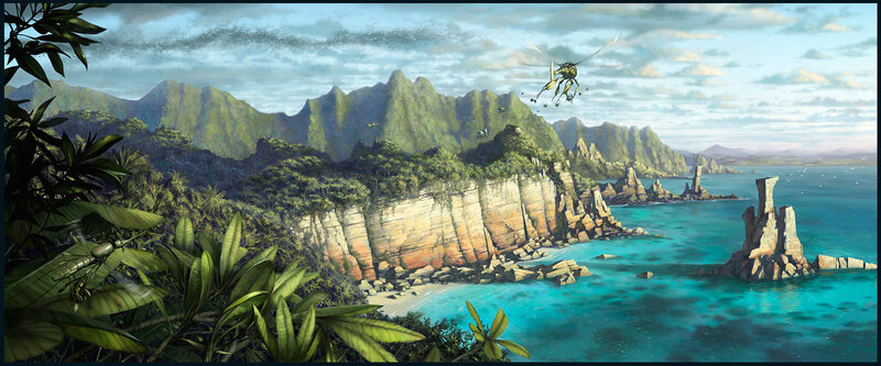Flying Insect over Coast
