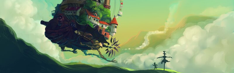 Flying Island with Houses