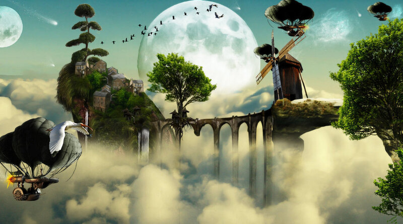 Flying Islands with Airships