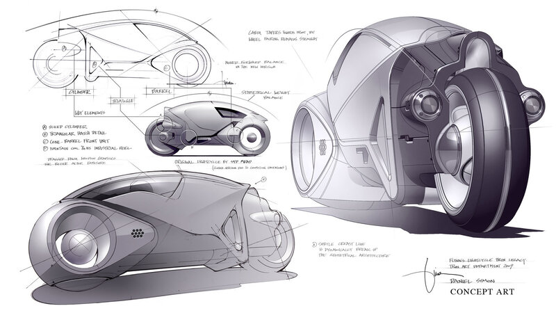 flying lightcycle concept art