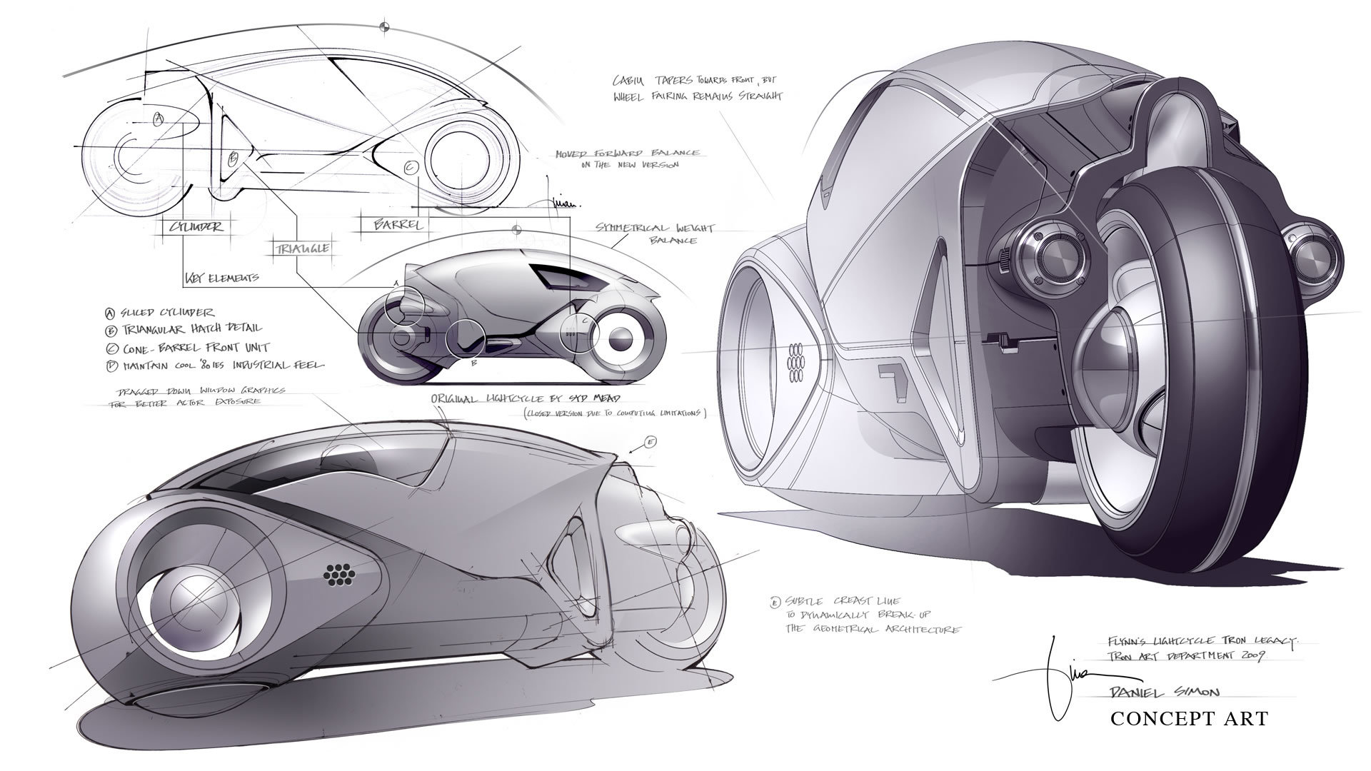 flying lightcycle concept art