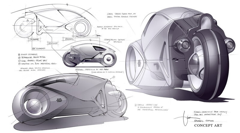 flying lightcycle concept art