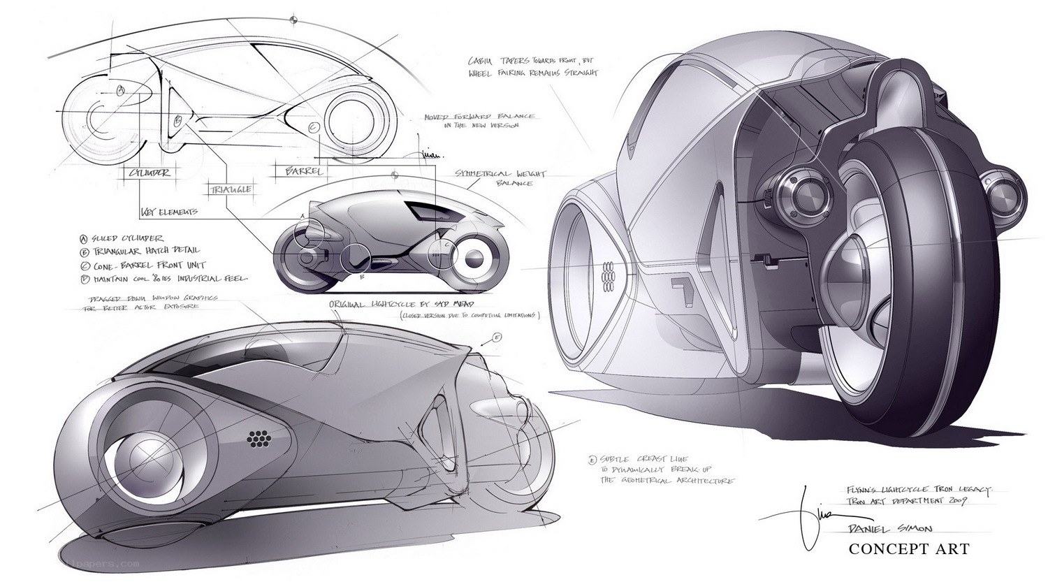 flying lightcycle concept art