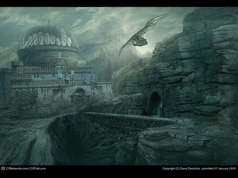 Flying Machine over Ruins