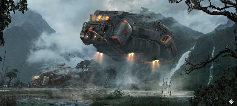 Flying Military Craft — Gray
