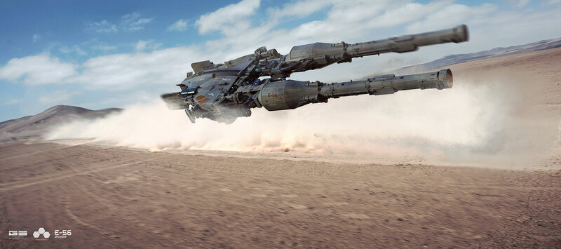 Flying Military Vehicle — Brown