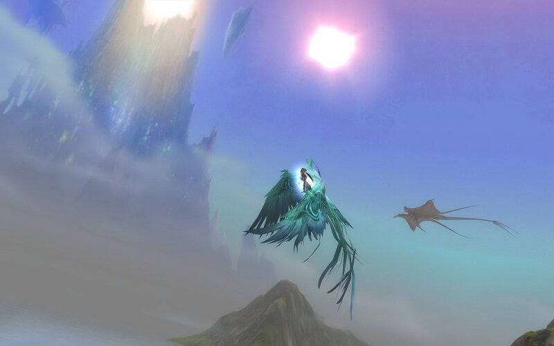 flying on a dragon mount