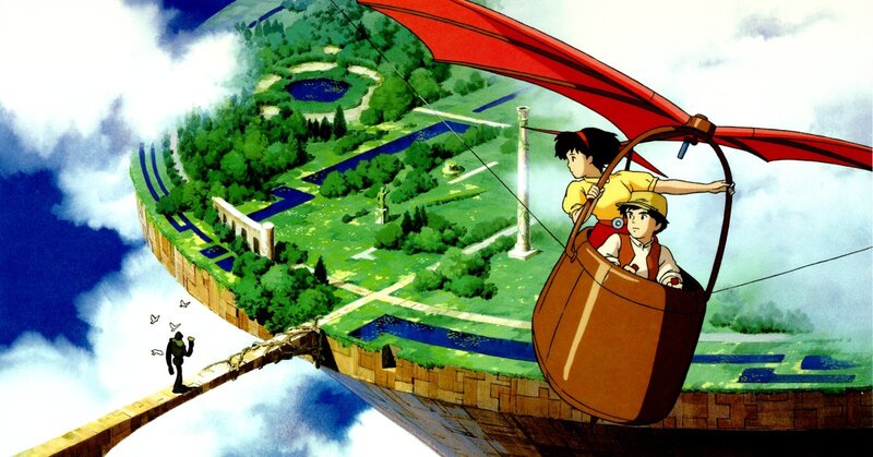 Flying over a floating island