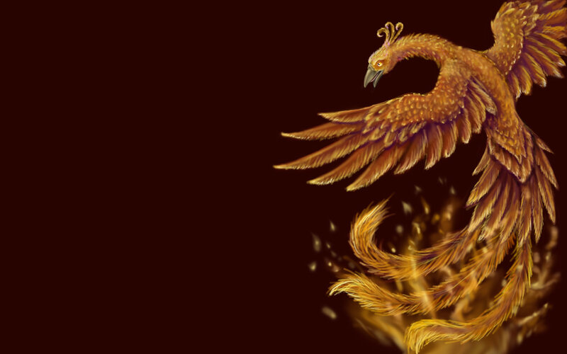 flying phoenix bird