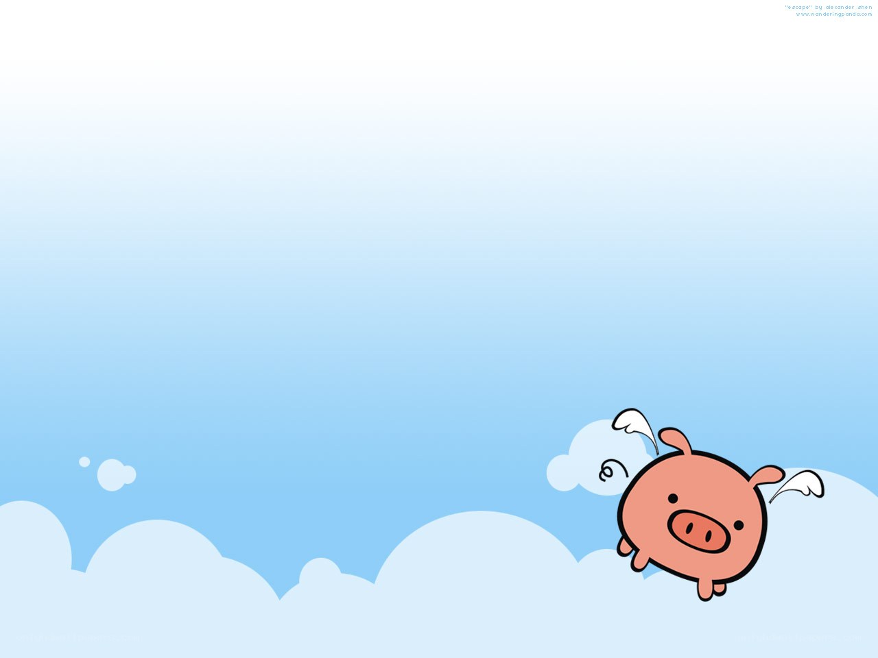 flying pig cartoon wallpaper