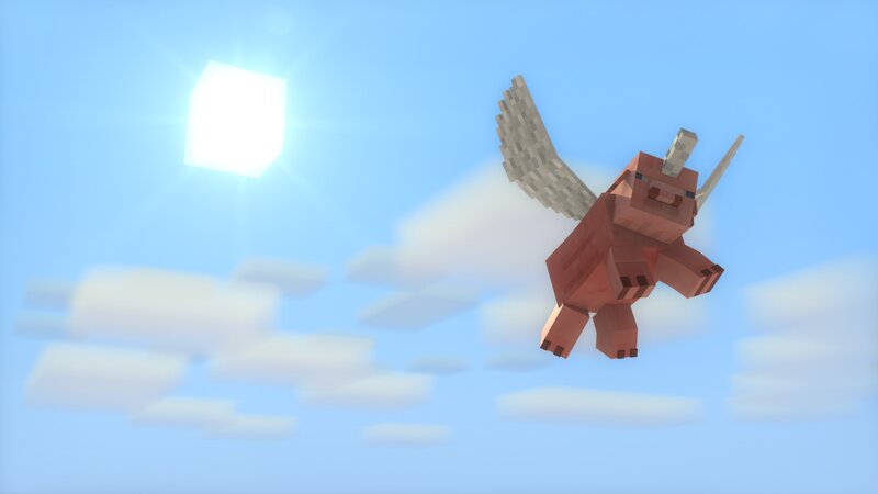 Flying Pig with Wings — Blue