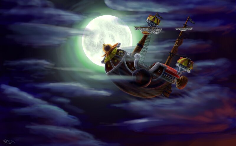 Flying Pirate Ship — Purple