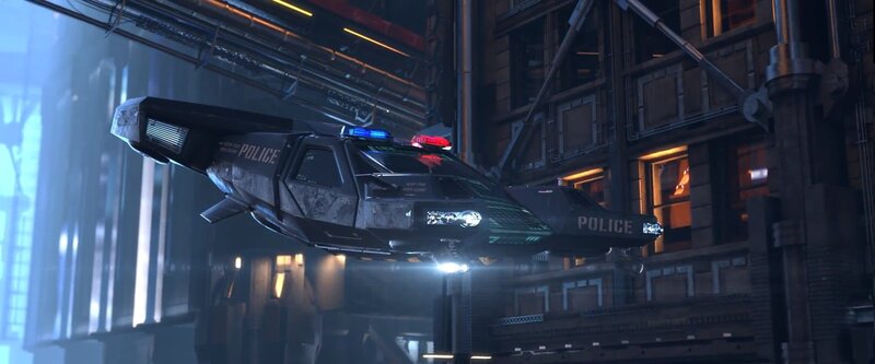 Flying Police Vehicle — Black