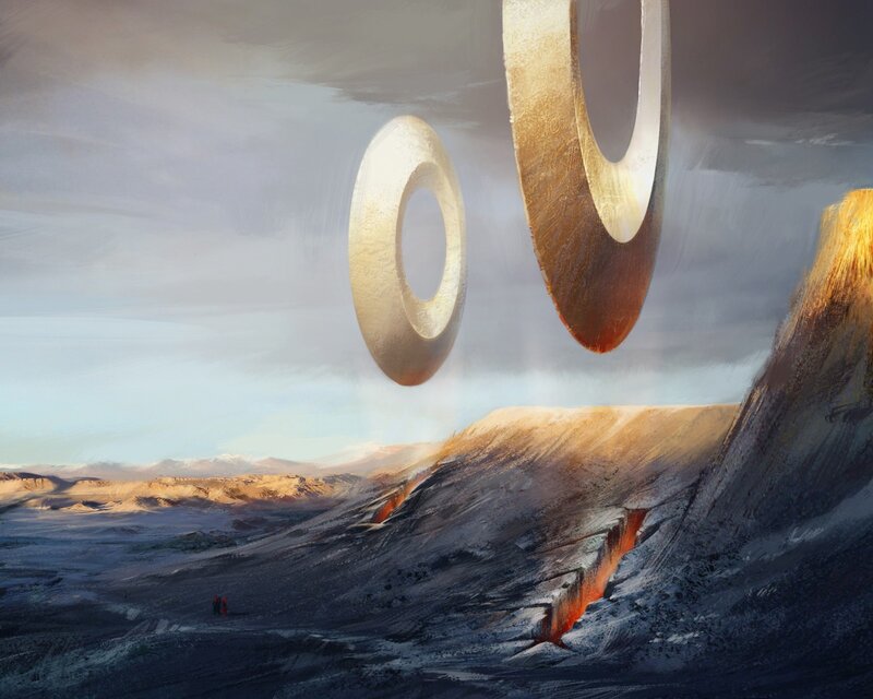 Flying Rings over Desert
