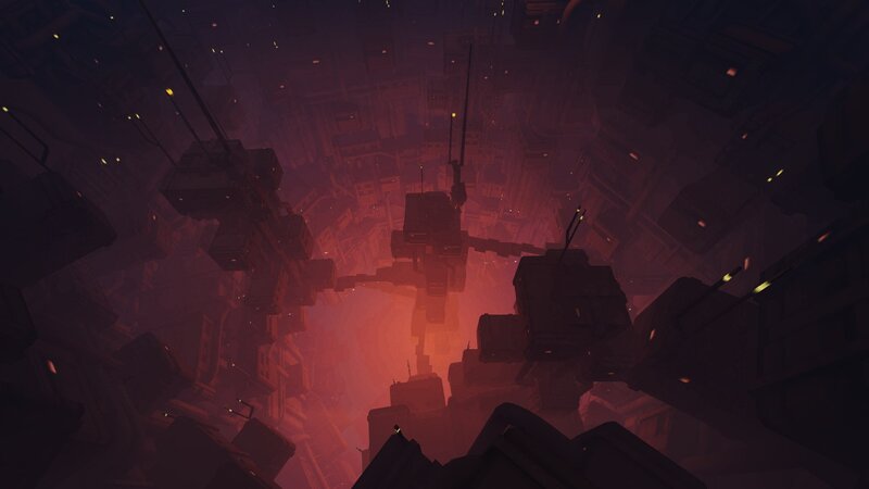 Flying Robot in Canyon