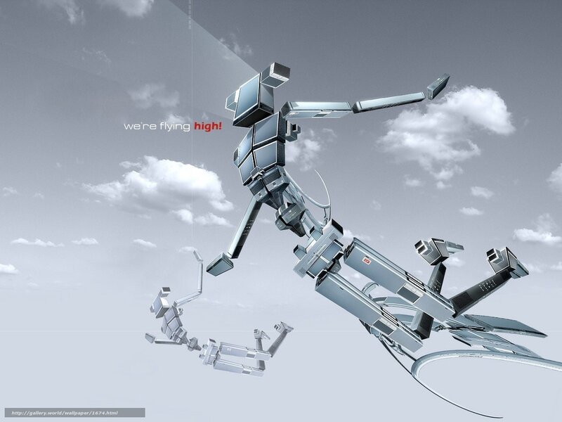 flying robot in sky