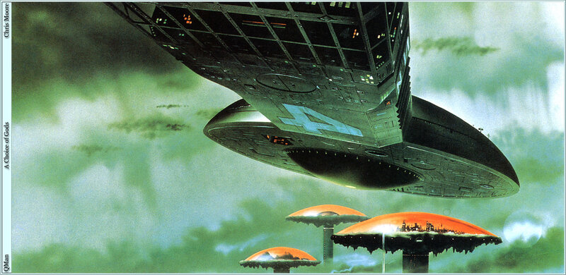 flying saucer over alien city