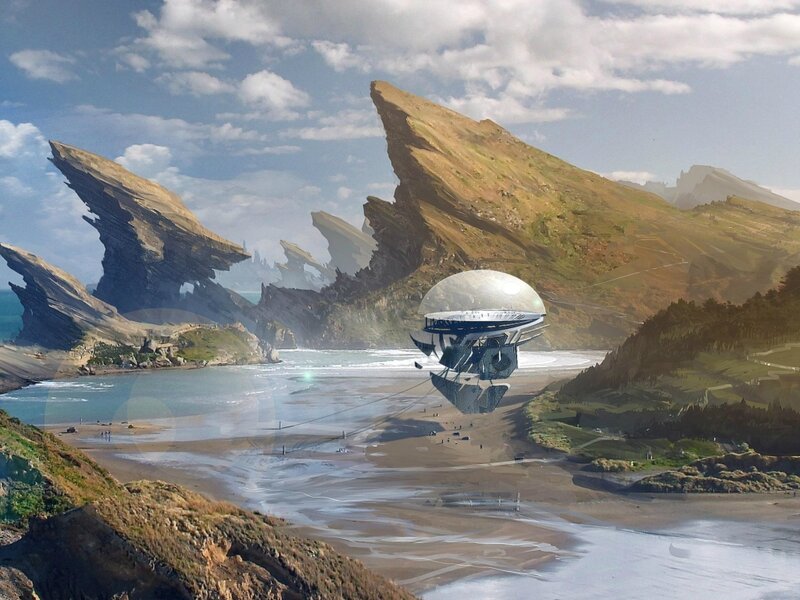 Flying Saucer over Beach