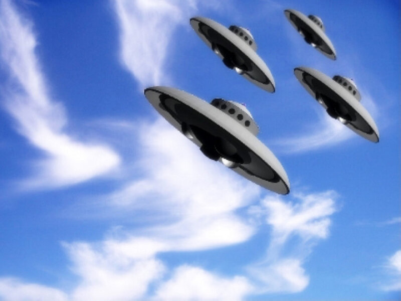 Flying Saucers in Sky