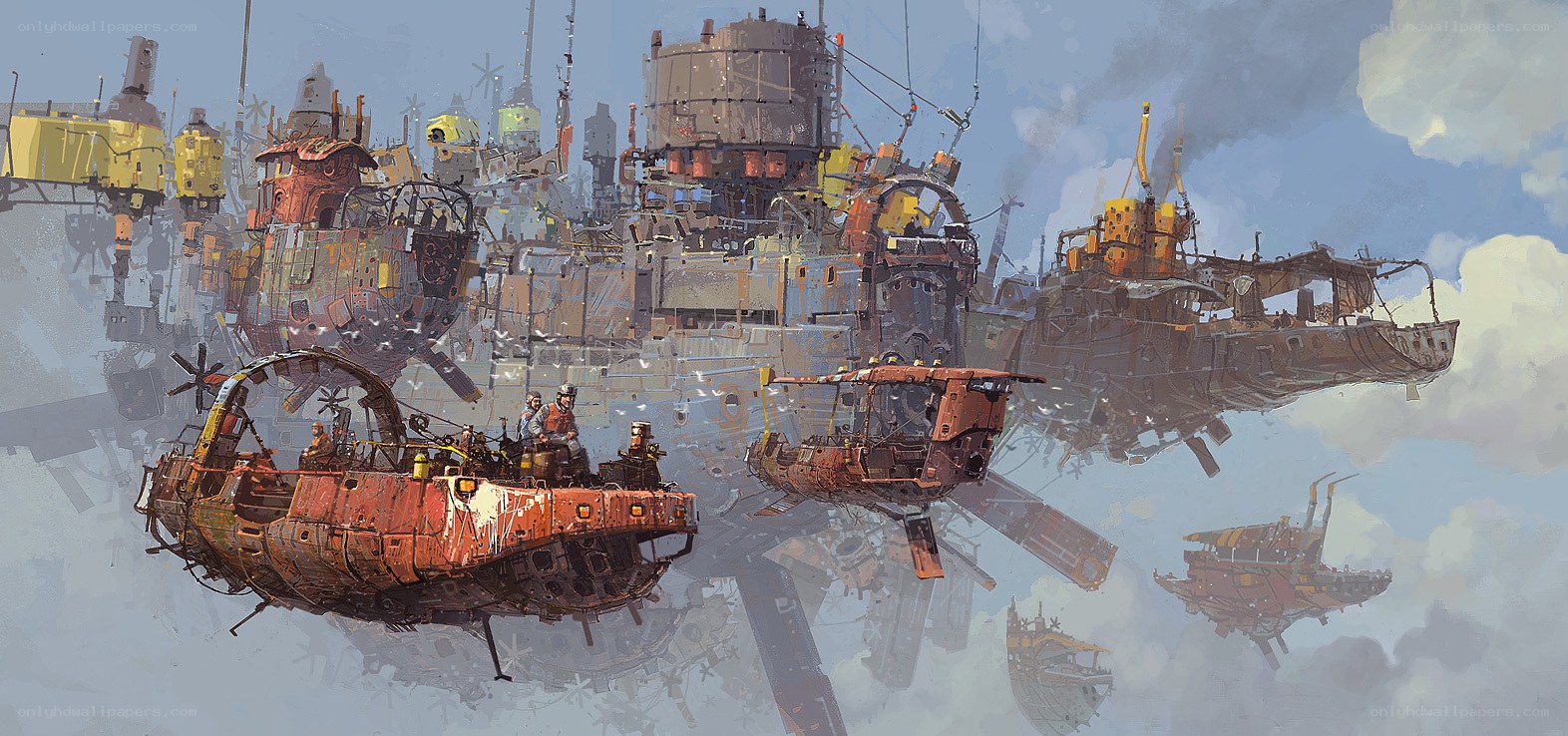 flying scrap metal city