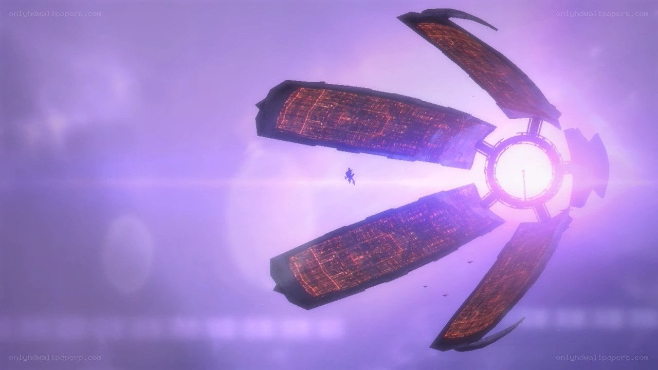 flying ship in purple sky