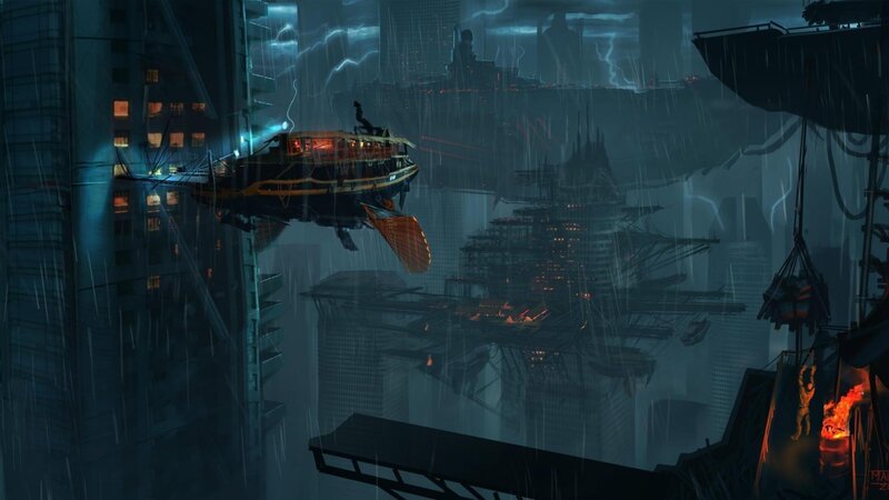 Flying Ship in Storm
