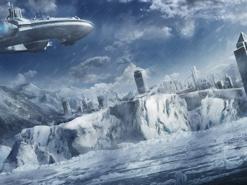 Flying Ship over Ice City