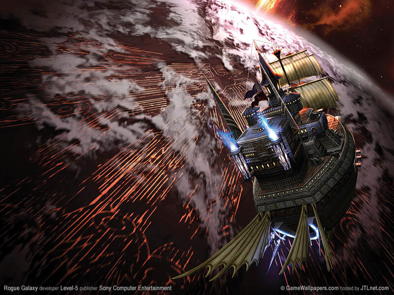 Flying Ship over Planet — Black