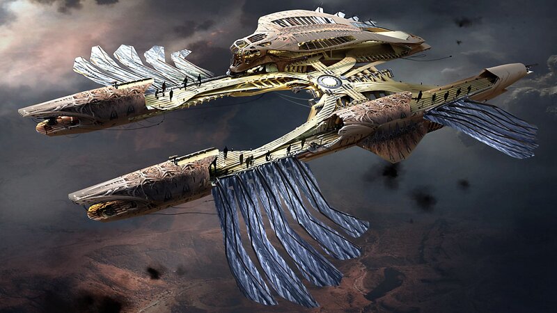 Flying Ship with Wings — Brown
