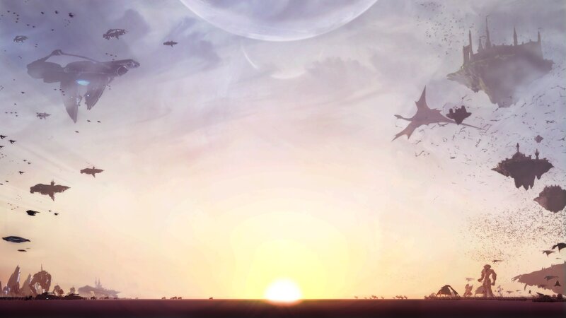 Flying Ships at Sunset