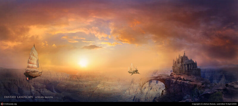 Flying Ships in Canyon — Orange