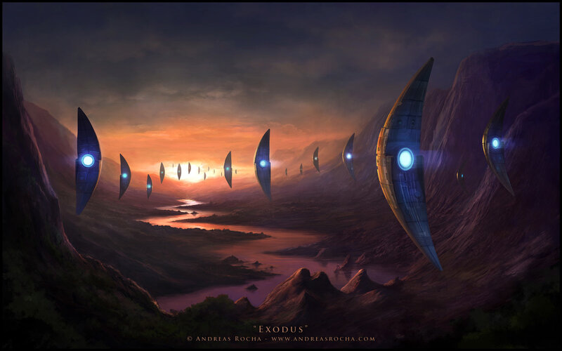 Flying Ships in Canyon