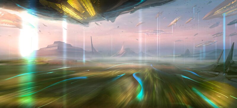 Flying Ships in Sky