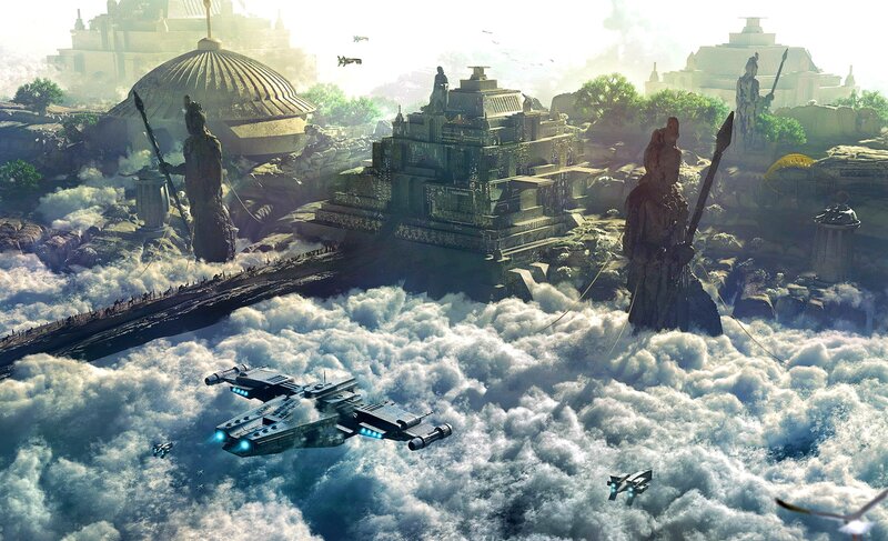 Flying Ships over Clouds — White