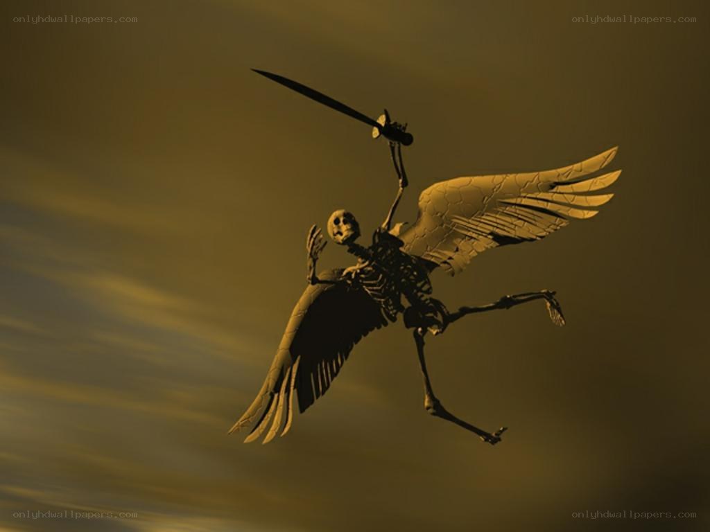 flying skeleton with sword