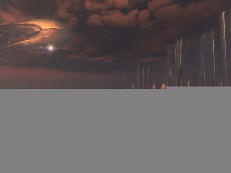 Flying Spacecraft — Gray, Dramatic