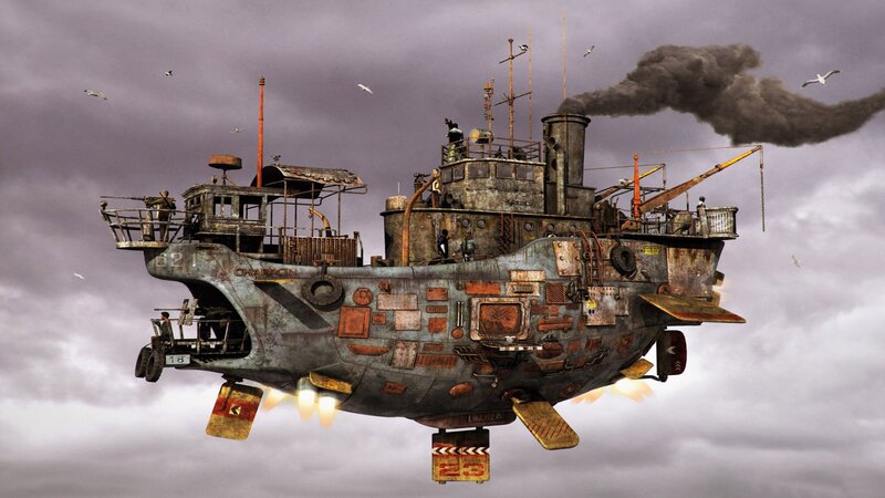 Flying Steampunk Ship