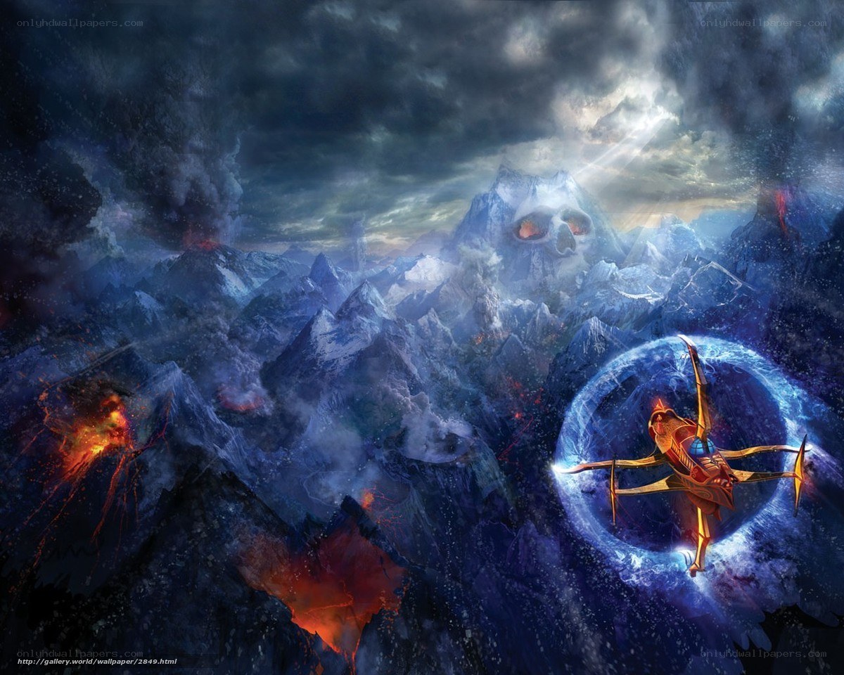 flying through a volcanic landscape