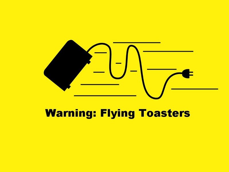 Flying Toaster — Yellow, Humorous
