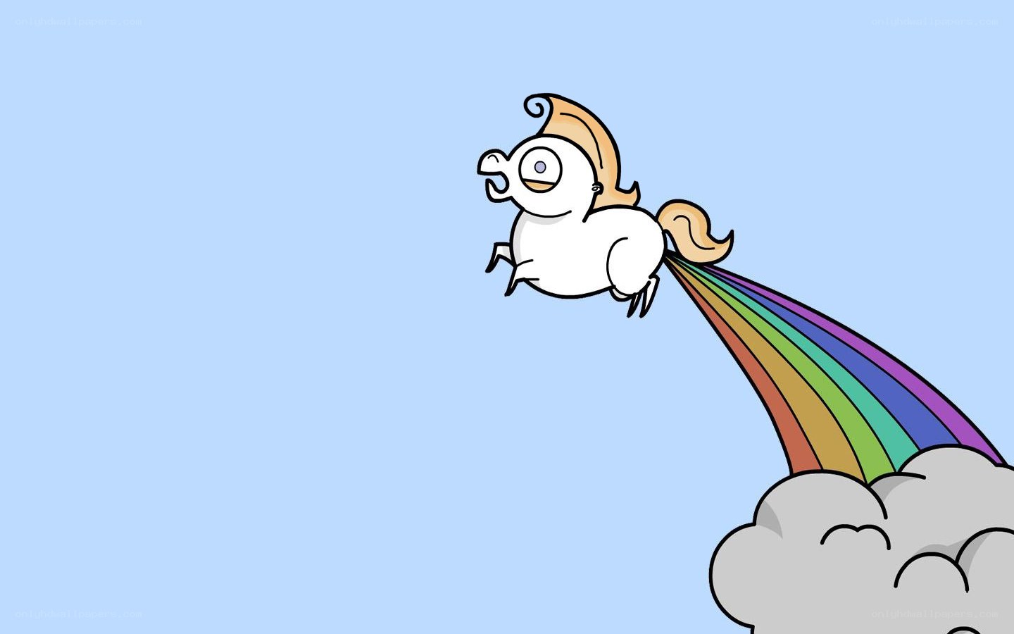 flying unicorn with rainbow