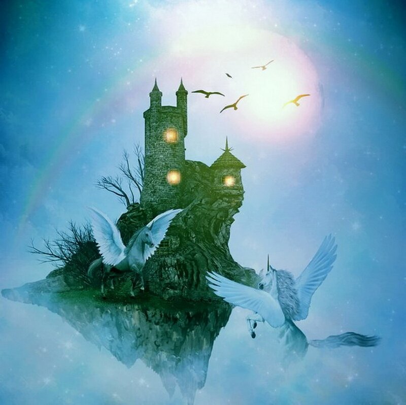 Flying Unicorns with Castle