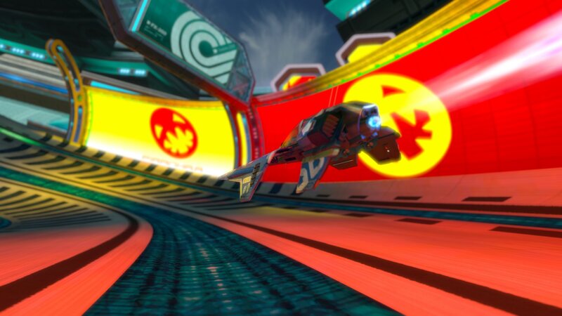 flying vehicle in a futuristic race