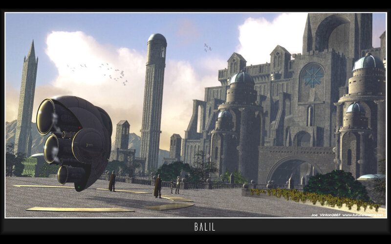 Flying Vehicle in City — Gray