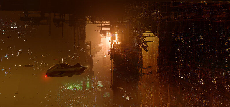 Flying Vehicle in City