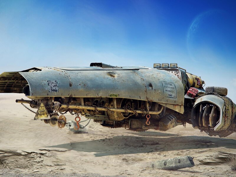 Flying Vehicle in Desert — Blue